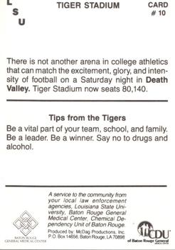 1989 LSU Tigers Police #10 Tiger Stadium Back