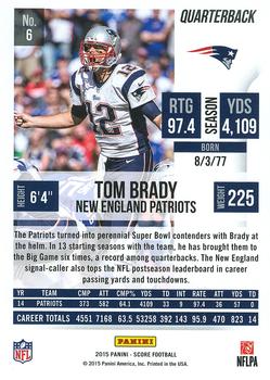2015 Score #6 Tom Brady Back