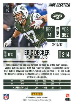 2015 Score #18 Eric Decker Back