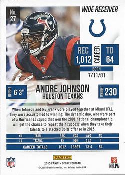 2015 Score #27 Andre Johnson Back