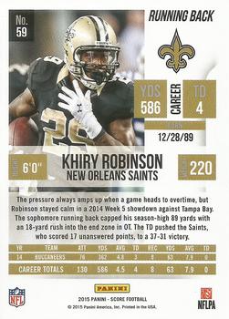 2015 Score #59 Khiry Robinson Back