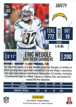 2015 Score #63 Eric Weddle Back