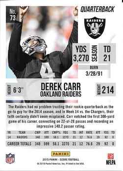 2015 Score #73 Derek Carr Back