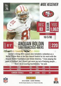 2015 Score #75 Anquan Boldin Back