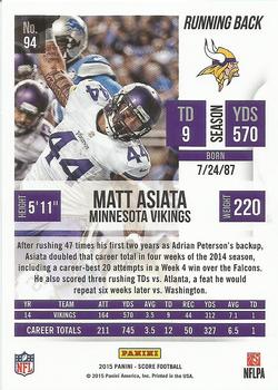 2015 Score #94 Matt Asiata Back