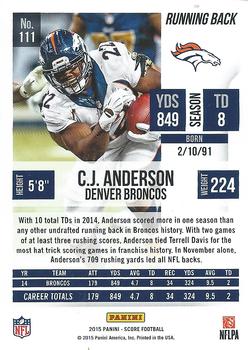 2015 Score #111 C.J. Anderson Back