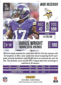 2015 Score #124 Jarius Wright Back
