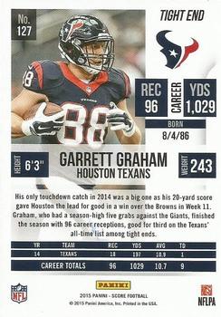 2015 Score #127 Garrett Graham Back