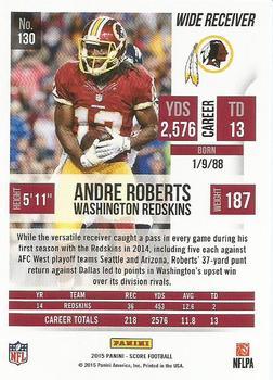 2015 Score #130 Andre Roberts Back