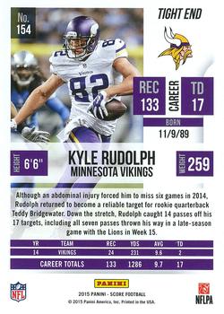 2015 Score #154 Kyle Rudolph Back