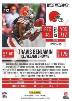 2015 Score #172 Travis Benjamin Back