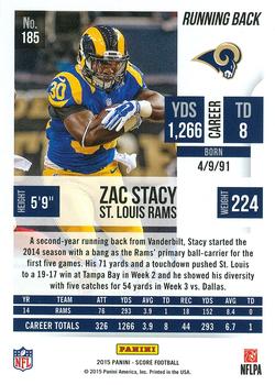 2015 Score #185 Zac Stacy Back
