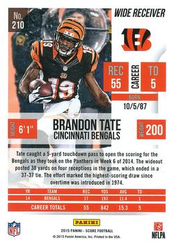 2015 Score #210 Brandon Tate Back