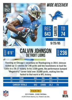 2015 Score #252 Calvin Johnson Back