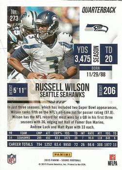 2015 Score #273 Russell Wilson Back