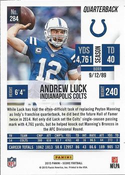 2015 Score #284 Andrew Luck Back