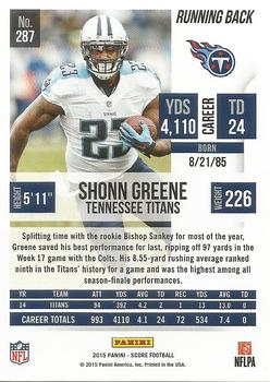 2015 Score #287 Shonn Greene Back