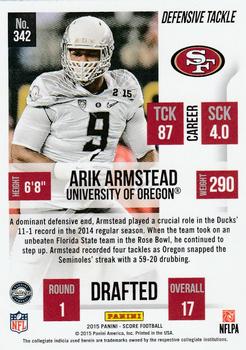 2015 Score #342 Arik Armstead Back