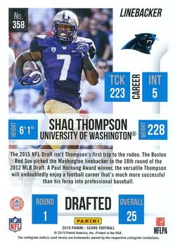 2015 Score #358 Shaq Thompson Back