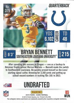 2015 Score #375 Bryan Bennett Back