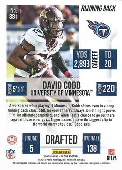 2015 Score #381 David Cobb Back