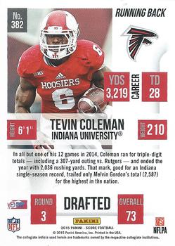 2015 Score #382 Tevin Coleman Back