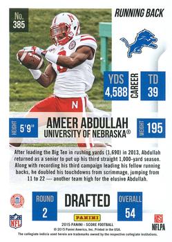 2015 Score #385 Ameer Abdullah Back