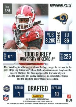 2015 Score #386 Todd Gurley Back