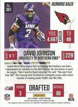 2015 Score #391 David Johnson Back