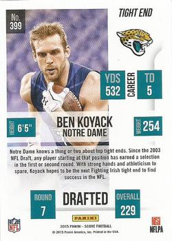 2015 Score #399 Ben Koyack Back