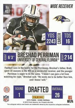 2015 Score #407 Breshad Perriman Back