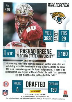 2015 Score #410 Rashad Greene Back