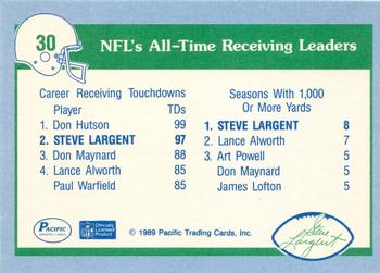 1989 Pacific Steve Largent #30 7,000 Career Receiving Yards Back