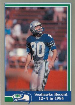 1989 Pacific Steve Largent #34 Seahawks Record: 12-4 in 1984 Front