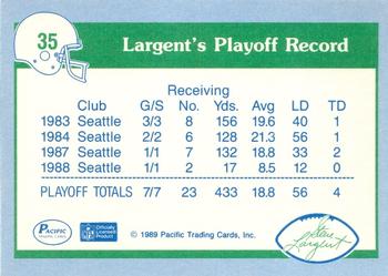 1989 Pacific Steve Largent #35 Defeated in AFC Championships Back