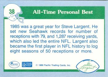 1989 Pacific Steve Largent #38 Career High 1,287 Yards Back