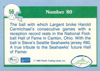 1989 Pacific Steve Largent #56 Hall of Fame Ball Back