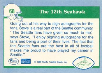 1989 Pacific Steve Largent #68 Signing for Fans Back