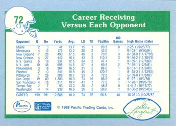 1989 Pacific Steve Largent #72 1,618 Career Yards vs Denver Back