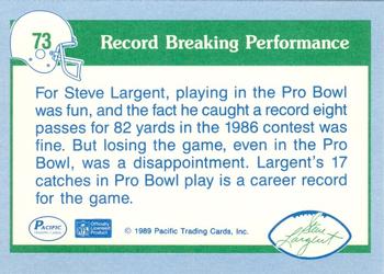 1989 Pacific Steve Largent #73 17 Pro Bowl Receptions Back