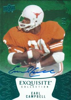 2014 Upper Deck Exquisite Collection - Green Rainbow #27 Earl Campbell Front