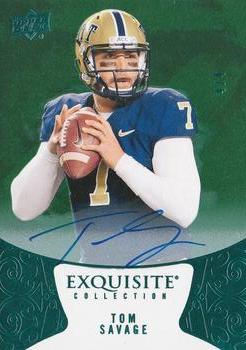 2014 Upper Deck Exquisite Collection - Green Rainbow #149 Tom Savage Front
