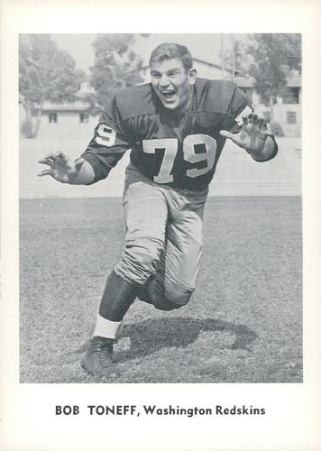1961 Jay Publishing Washington Redskins #NNO Bob Toneff Front