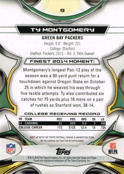 2015 Finest #9 Ty Montgomery Back