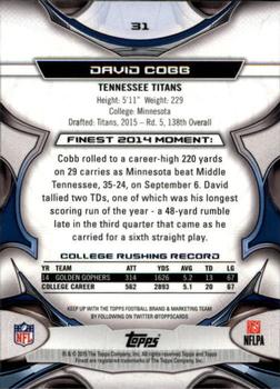 2015 Finest #31 David Cobb Back