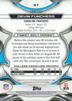 2015 Finest #37 Devin Funchess Back