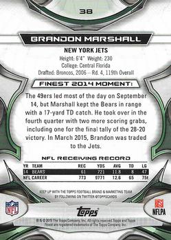 2015 Finest #38 Brandon Marshall Back