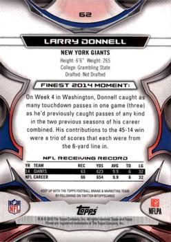 2015 Finest #62 Larry Donnell Back