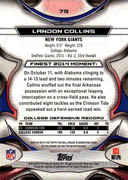 2015 Finest #79 Landon Collins Back