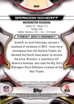 2015 Finest #82 Brandon Scherff Back